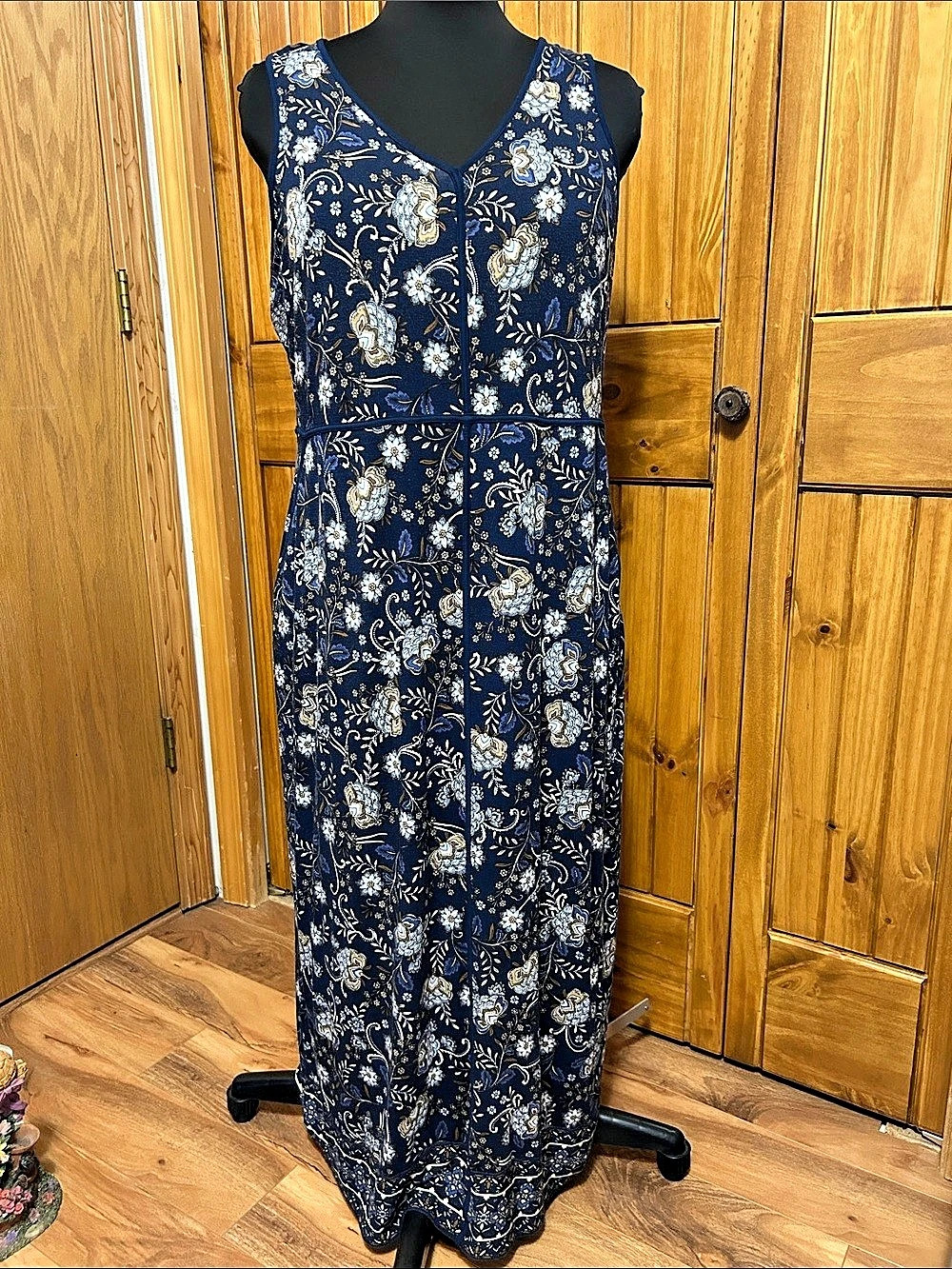 J. Jill Floral Maxi Dress in Blue & White